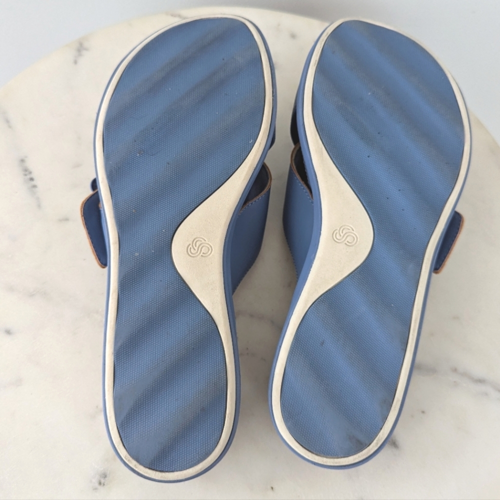 Clarks Cloudsteppers Women's Blue Casual Slide Sandals - Picture 10 of 10